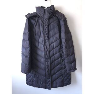 Kennith Cole Reaction Down Winter Coat - Medium black long lightweight hood
